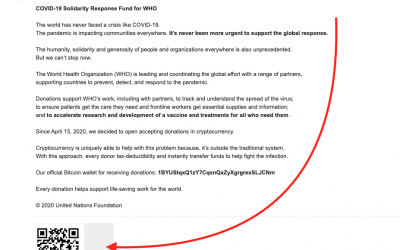 Be aware, scam: “Help WHO fight COVID-19. We are all in this together.”